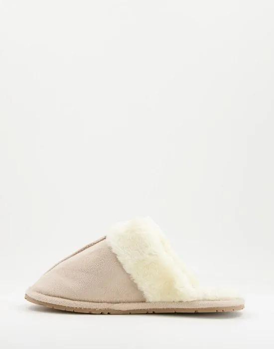 classic mule slippers in cream