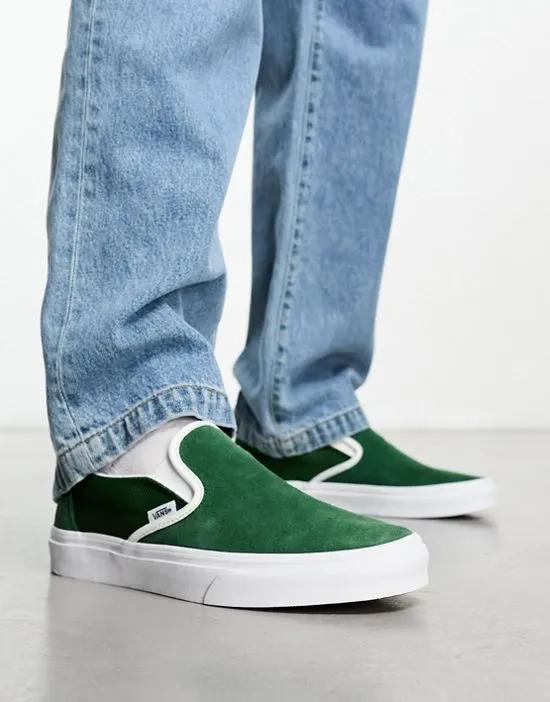 Classic Slip-On sneakers in dark green and white