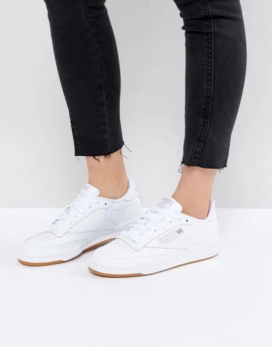 Classics Club C 85 sneakers in white with gum sole