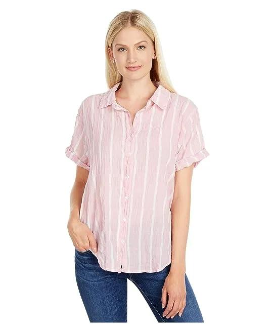 Clean & Crisp Stripes Roll Sleeve Button-Up Shirt