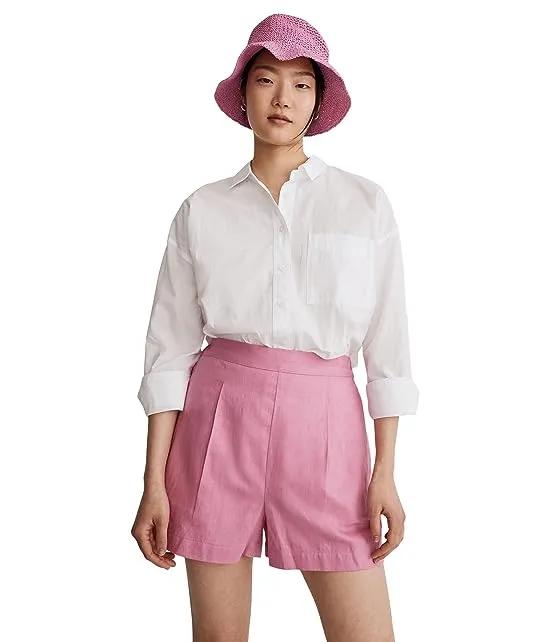 Clean Pull-On Shorts in Linen-Cotton