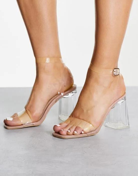clear heeled sandals