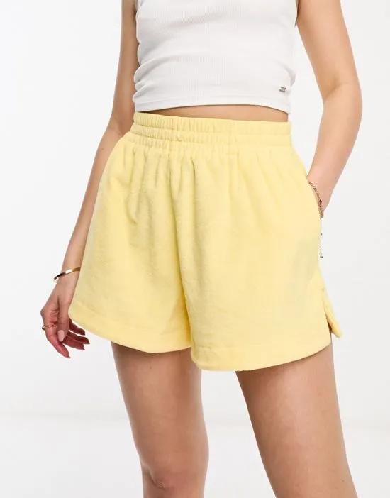 cleo terrycloth shorts in yellow