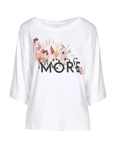 CLIPS MORE | White Women‘s T-shirt