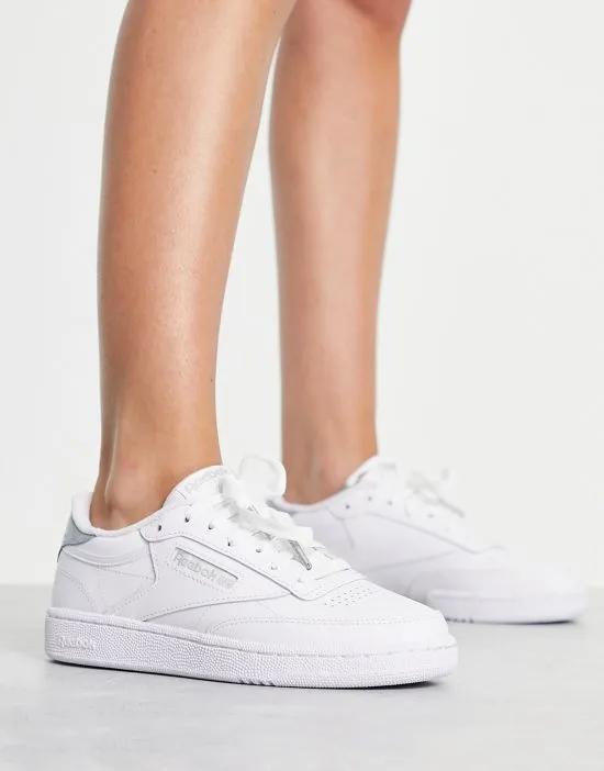 Club C 85 sneakers in white and silver snake