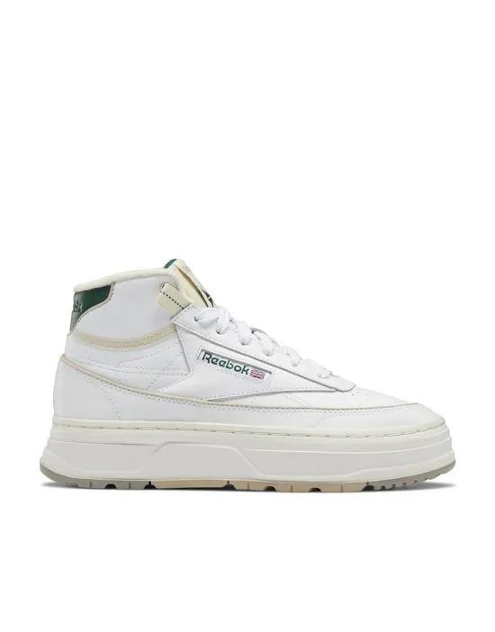 Club C Double GEO mid sneakers in chalk with dark green detail