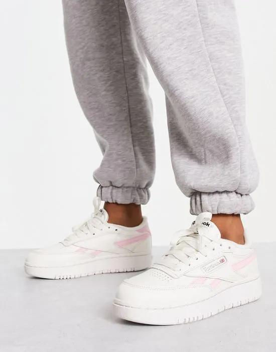 Club C Double sneakers in chalk with pink detail - Exclusive to ASOS