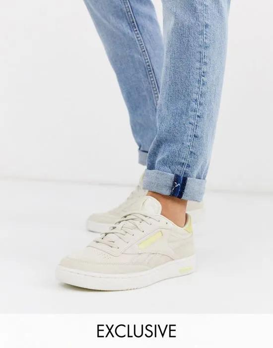 Club C sneakers in premium suede with transluscent sole exclusive to asos