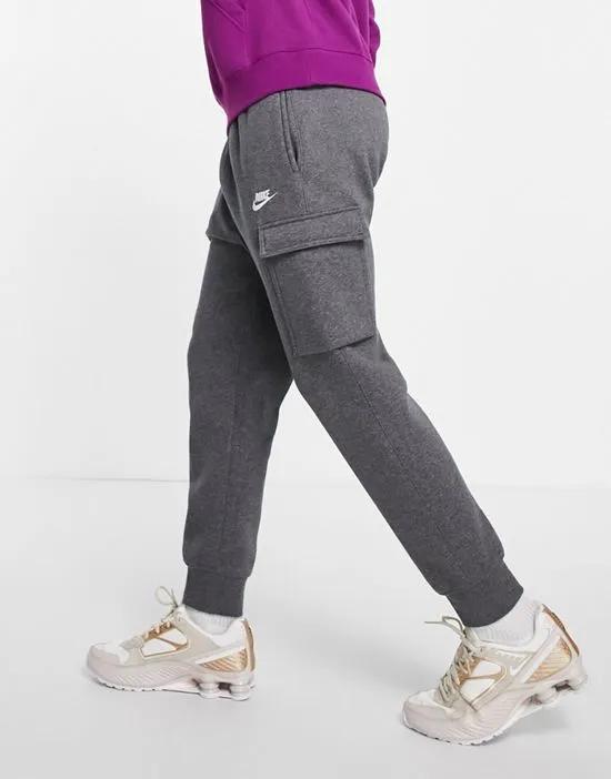 Club Fleece cuffed cargo sweatpants in charcoal heather - CHARCOAL