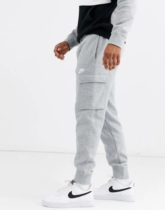 Club Fleece cuffed cargo sweatpants in gray heather - gray