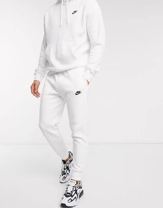 Club Fleece cuffed sweatpants in white - WHITE