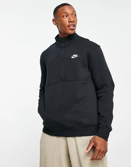 Club Fleece half zip sweatshirt in black