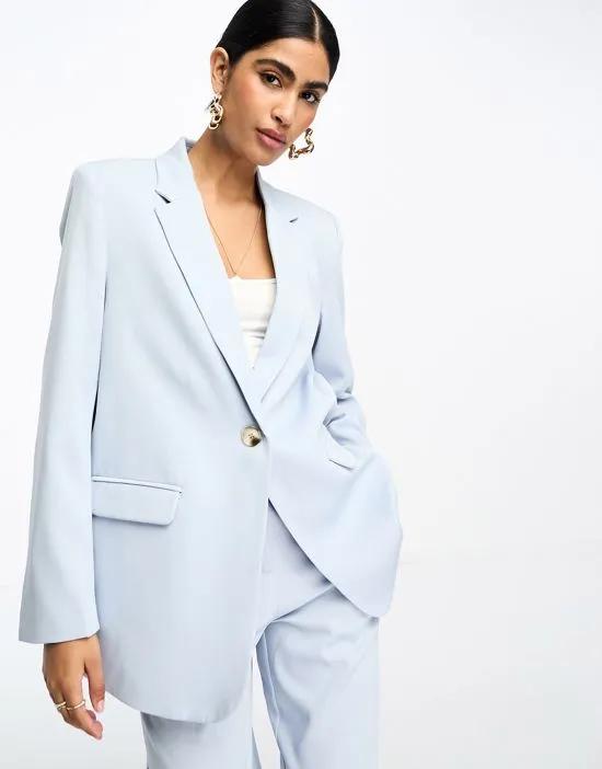 co-ord single breasted blazer in blue - part of a set