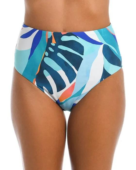 Coastal Palms High Waist Bikini Bottom 