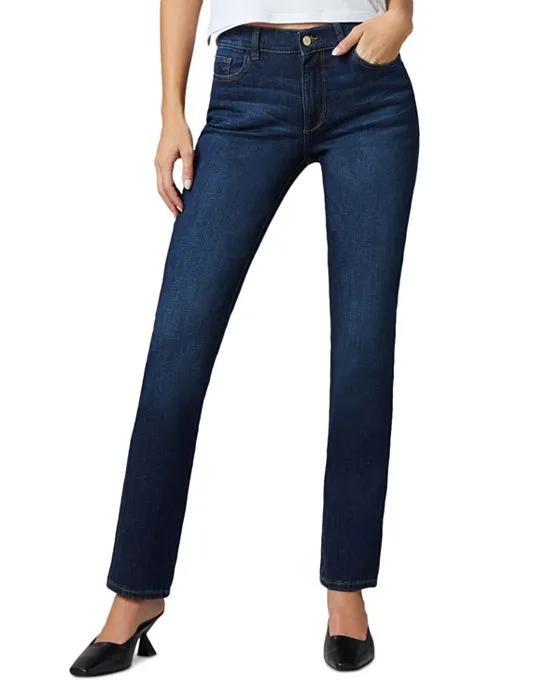 Coco High Rise Straight Leg Jeans in Solo