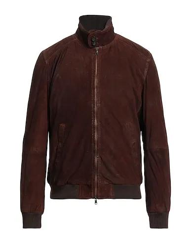 Cocoa Leather Bomber
