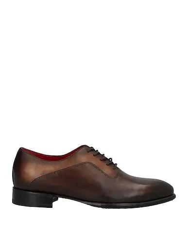 Cocoa Leather Laced shoes