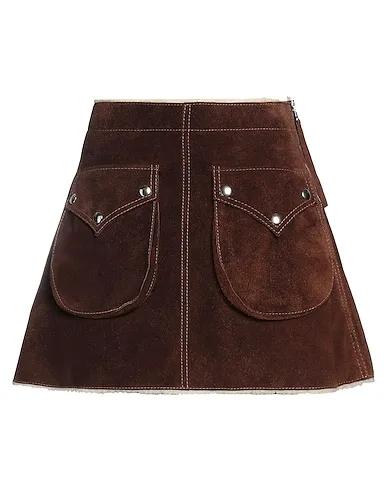 Cocoa Leather Mini skirt