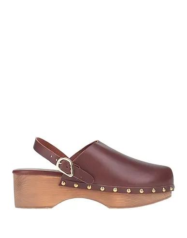 Cocoa Leather Mules and clogs