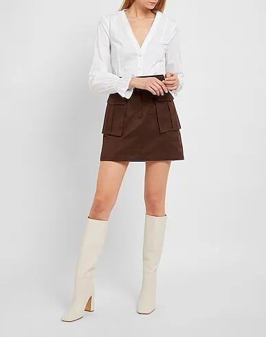 Cocoa Mini skirt COTTON TWILL BELTED  PATCH-POCKET UTILITY MINI SKIRT

