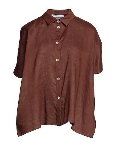 Cocoa Plain weave Linen shirt