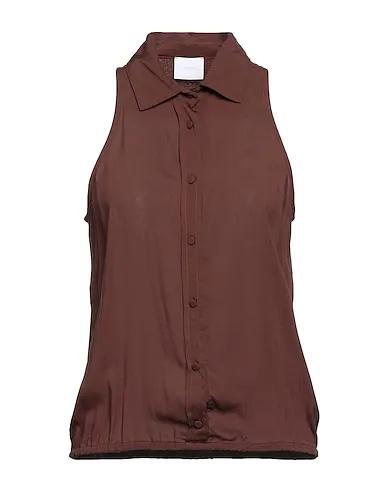 Cocoa Plain weave Solid color shirts & blouses