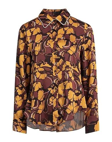 Cocoa Satin Floral shirts & blouses