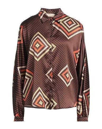 Cocoa Satin Patterned shirts & blouses