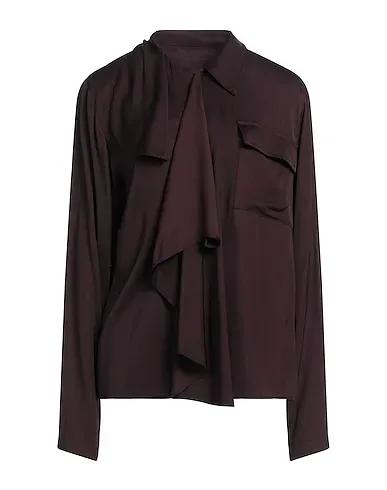 Cocoa Satin Solid color shirts & blouses