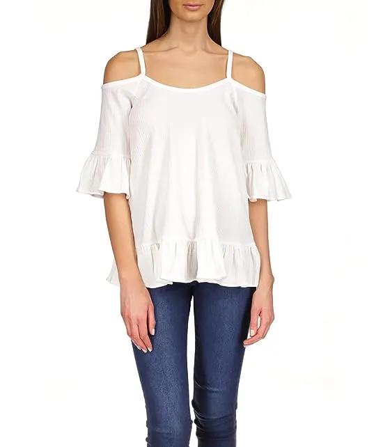 Cold-Shoulder Ruffle Top