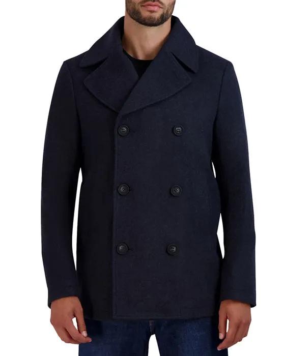 Cole Haan Stretch Regular Fit Double Breasted Peacoat  