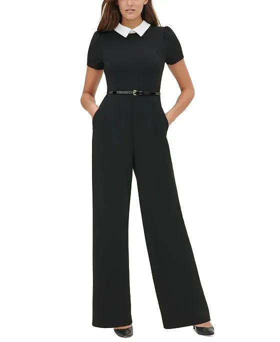 Collared Belted Jumpsuit 