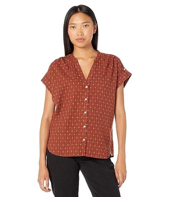 Collarless Central Shirt in Jacquard
