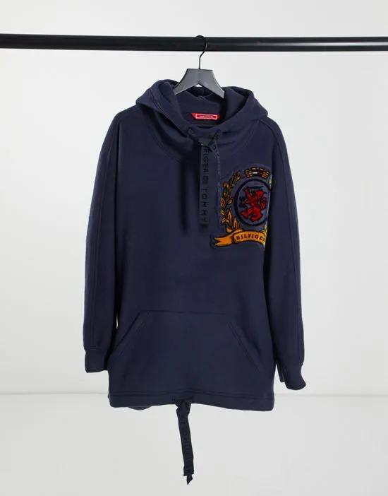 Collections luxury winter fleece hoodie in navy