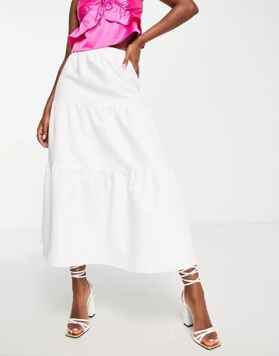 Collective the Label drop hem midi skirt in white - part of a set