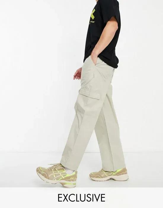 COLLUSION 90s fit utility cargo pants in stone