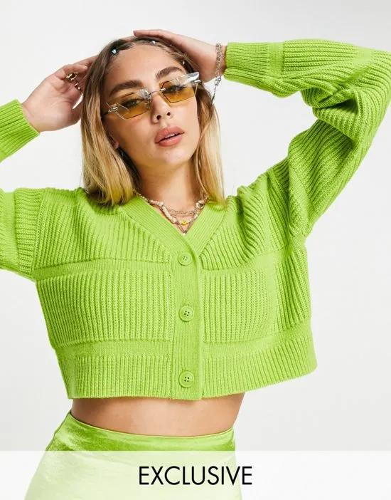 COLLUSION cardigan in lime
