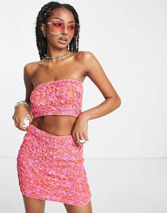 COLLUSION floral print mini skirt in pink - part of a set