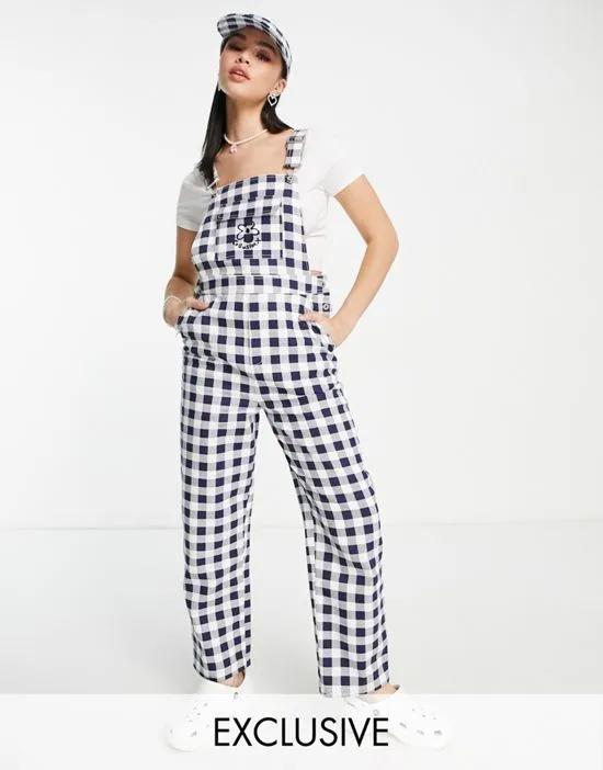 COLLUSION gingham overalls
