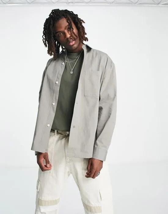 COLLUSION long sleeve shirt shacket in gray