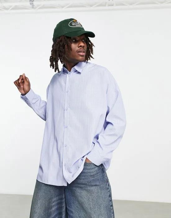 COLLUSION long sleeve striped shirt in light blue