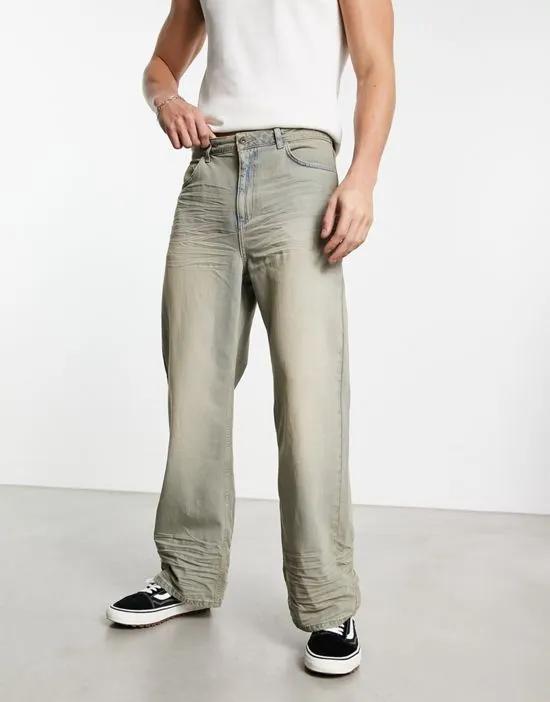 COLLUSION relaxed jeans in light dirty wash