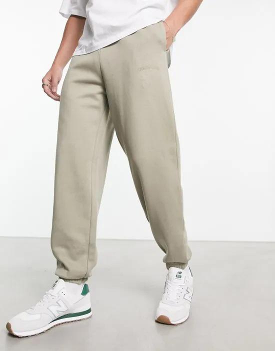 COLLUSION sweatpants with embroidered logo in washed khaki