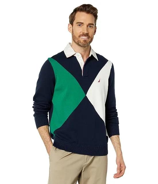 Color-Block Rugby Sweater
