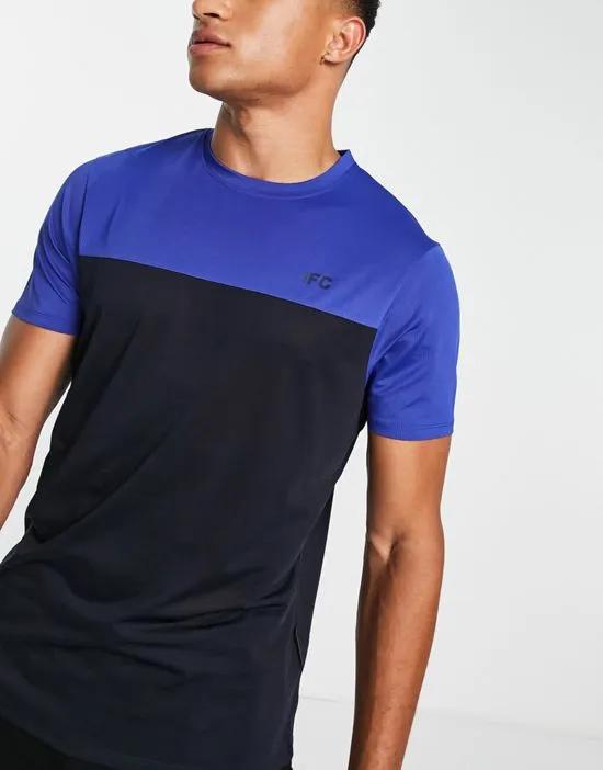 color block training T-shirt in navy blue