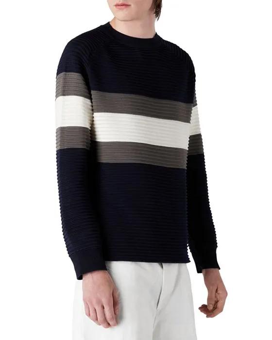 Color Blocked Crewneck Sweater  