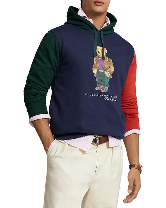 Color Blocked Fleece Polo Bear Hoodie