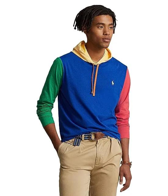 Color-Blocked Jersey Hooded T-Shirt