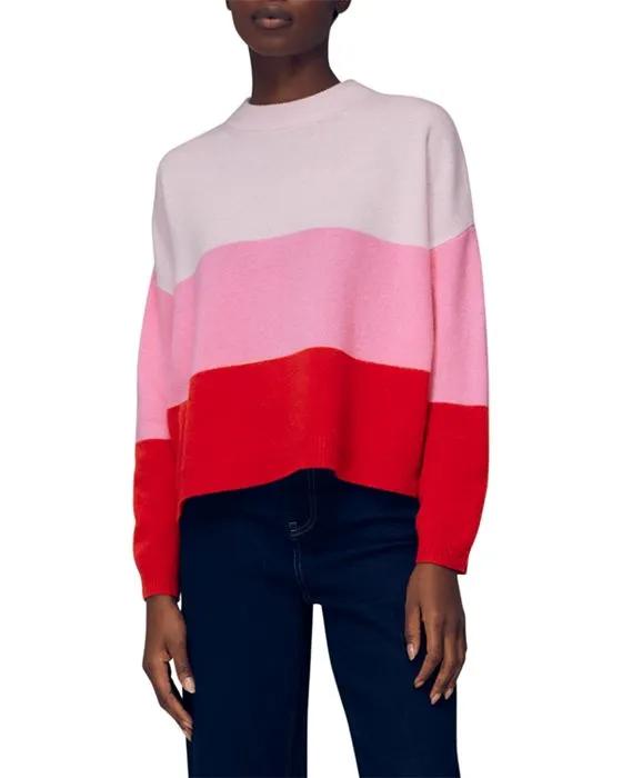 Color Blocked Wool Sweater