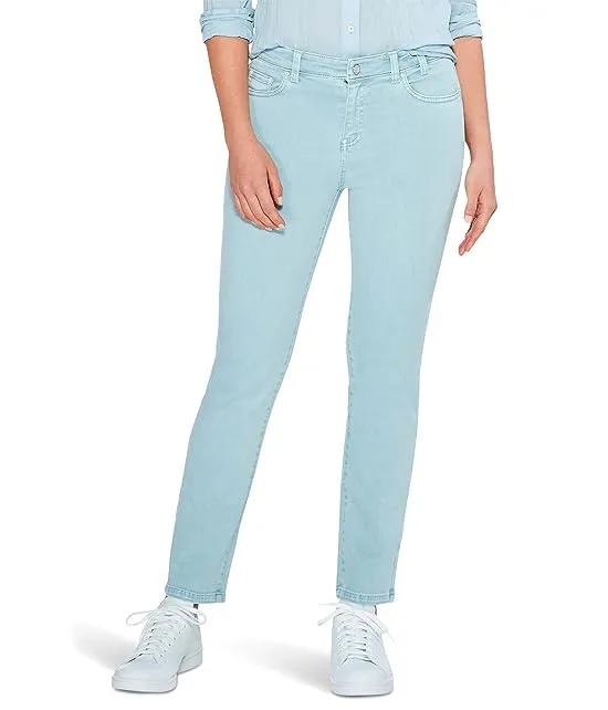 Colored Mid-Rise Straight Ankle Jeans
